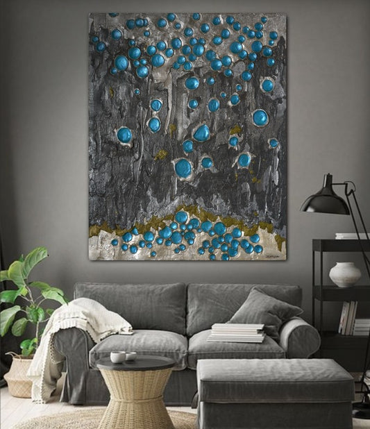 Painting in bas relief: Commitment Original - 48x60